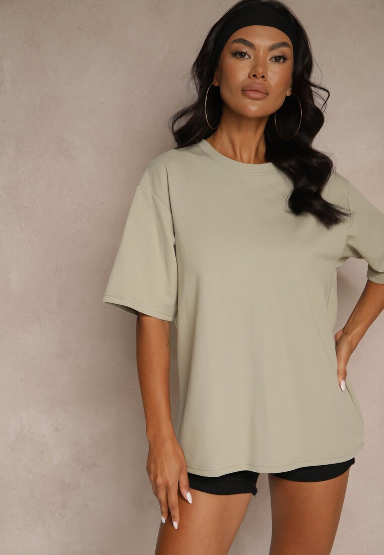 m&d fashion Tricou Basic Bej închis din bumbac Meranissea