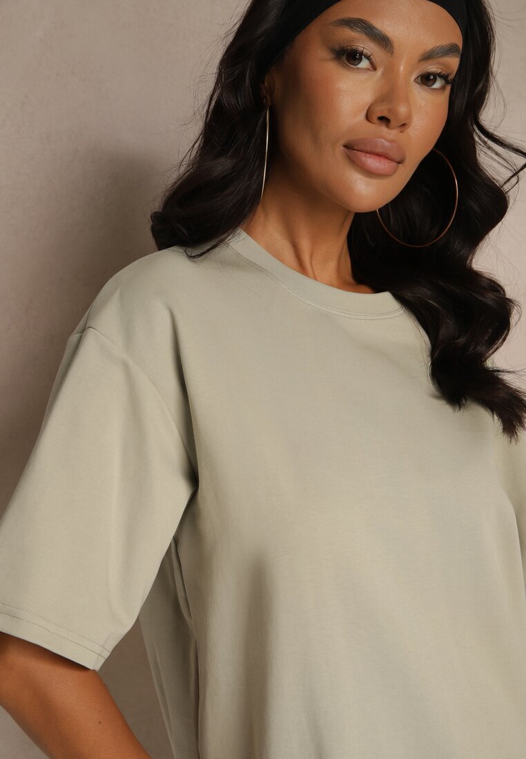 m&d fashion Tricou Basic Bej închis din bumbac Meranissea