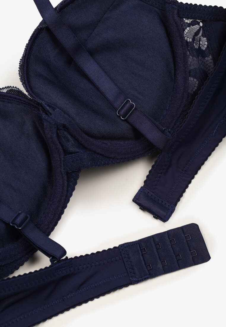 mag - net Sutien bleumarin Push-up cu dantelă Ravgis
