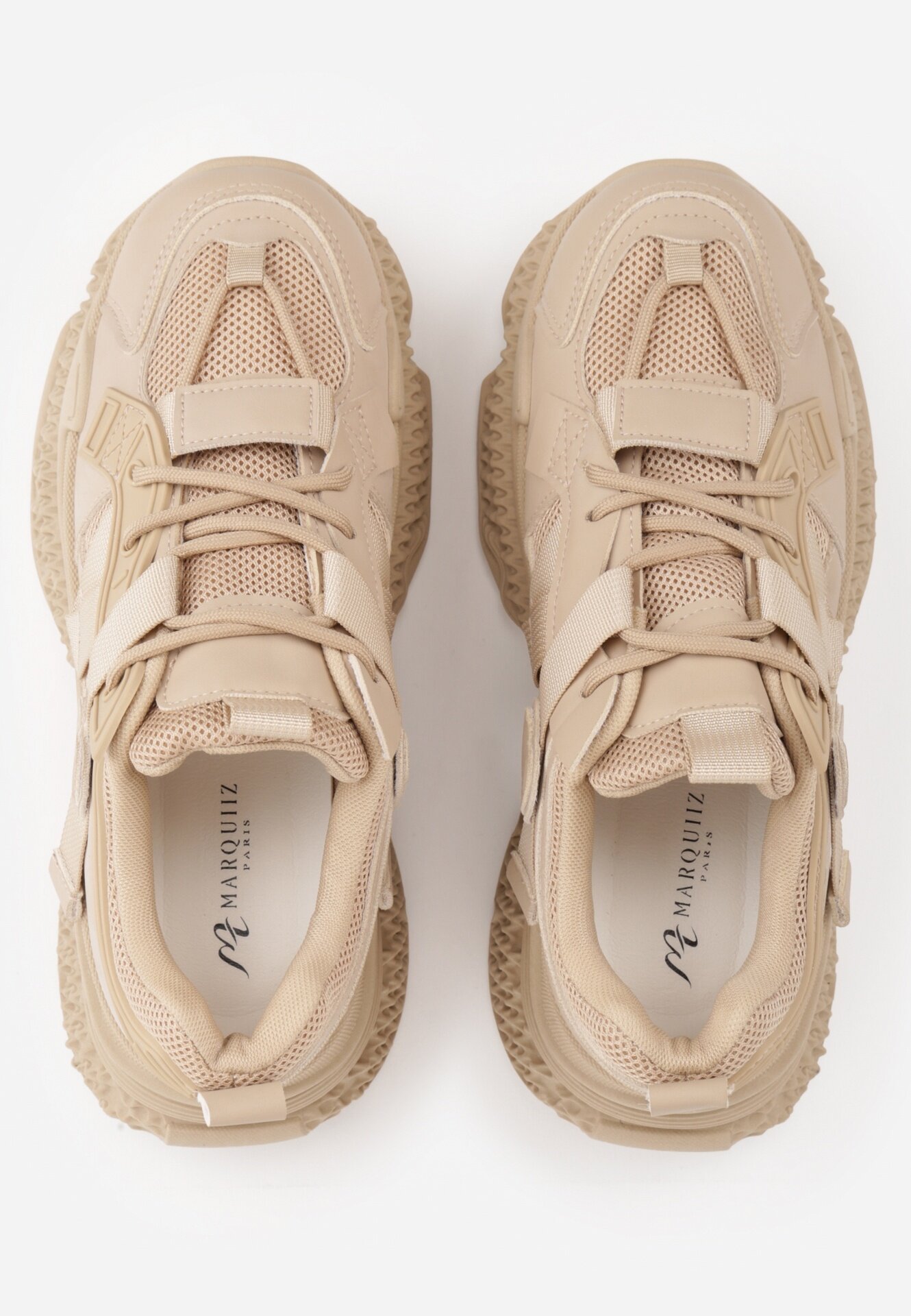 marquiiz Sneakers chunky pe platformă texturată cu emblemă în formă de inimă Chylera Bej închis