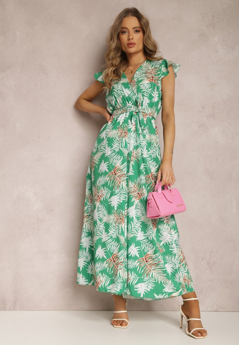may moda Rochie Verde cu curea Helomeda