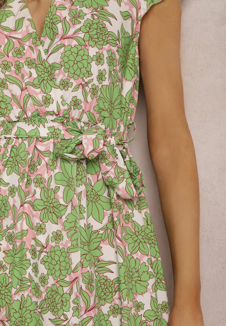 may moda Rochie verde deschis cu curea Helomeda