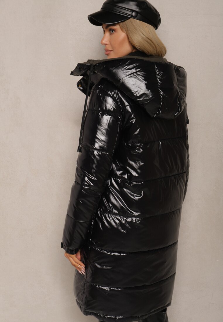 melya by melody Geacă de iarnă reversibilă negru-verde cu matlasare și glugă Valrinna