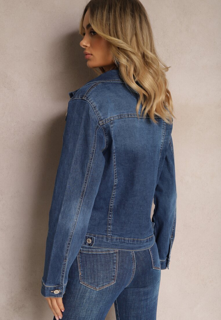 melya by melody Geacă Denim Clasic Bleumarin cu nasturi Ivonelle