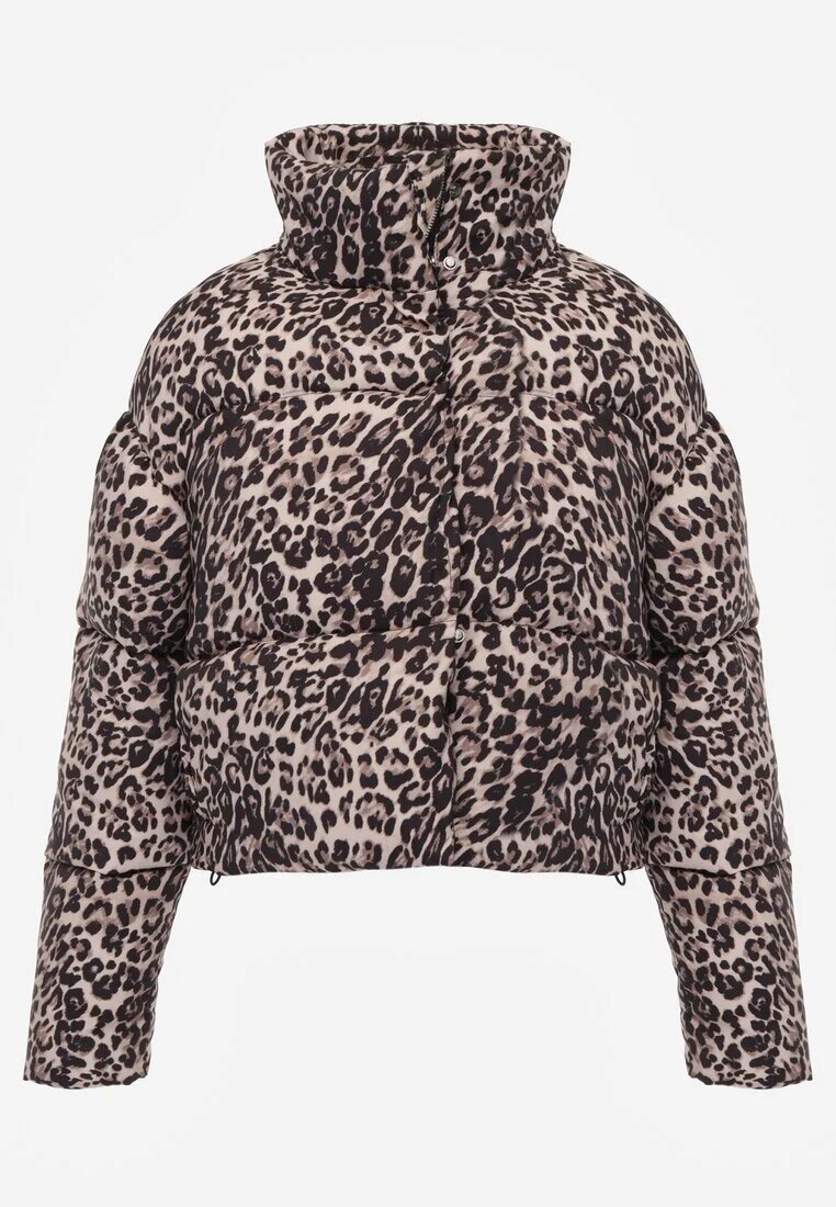 melya by melody Geacă Maro cu imprimeu leopard Matlasată Scurtă cu elastic Ivilda
