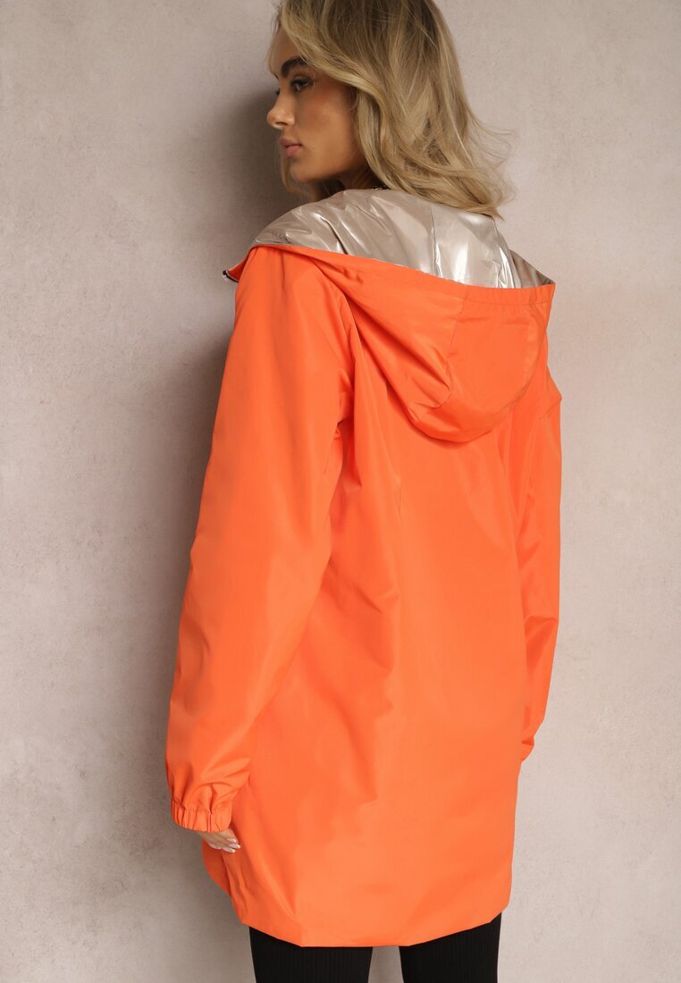 melya by melody Geacă portocalie metalică reversibilă cu glugă Amsera