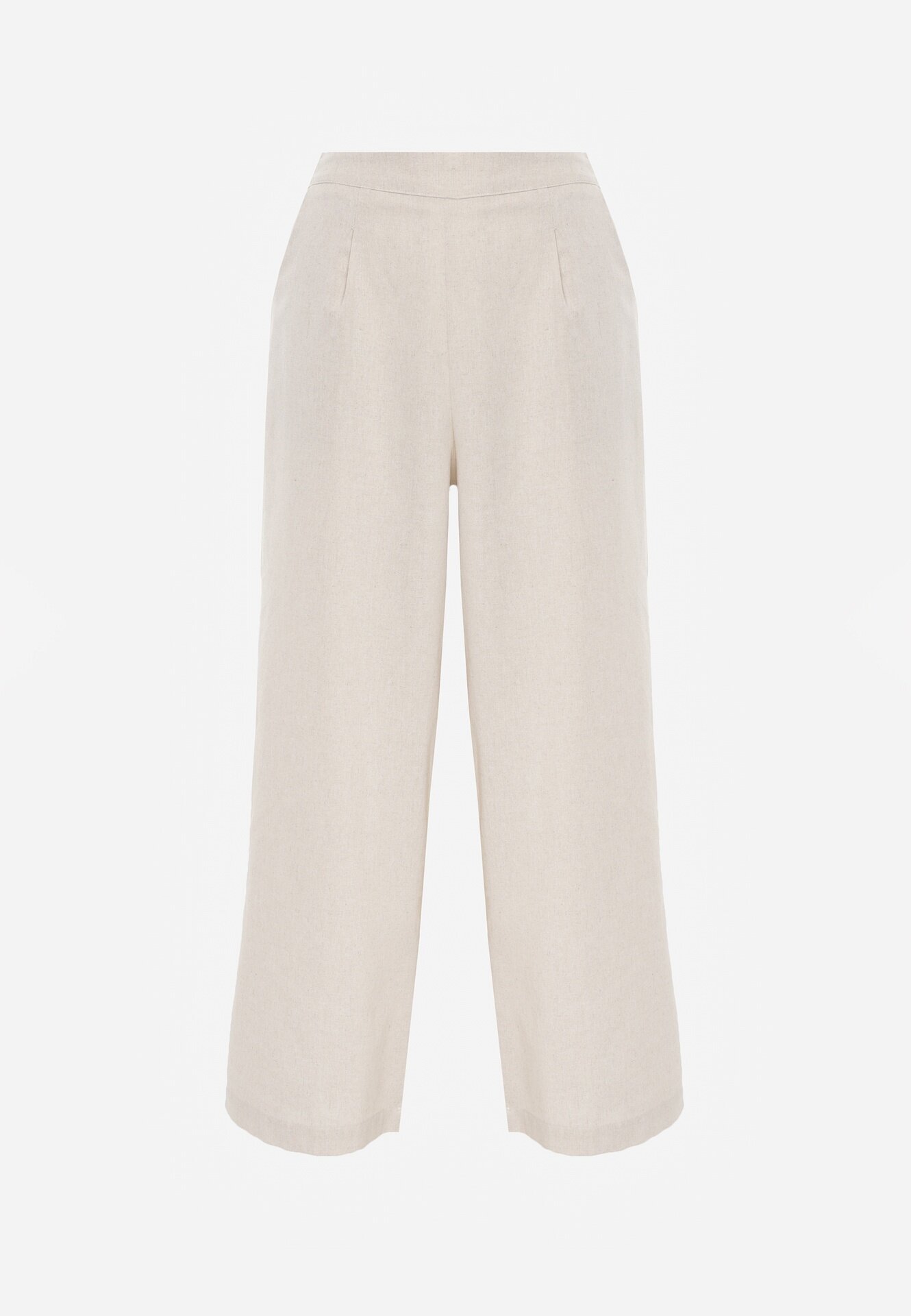 melya by melody Pantaloni Largi Bej cu In cu Elastic în Talie Airelttis