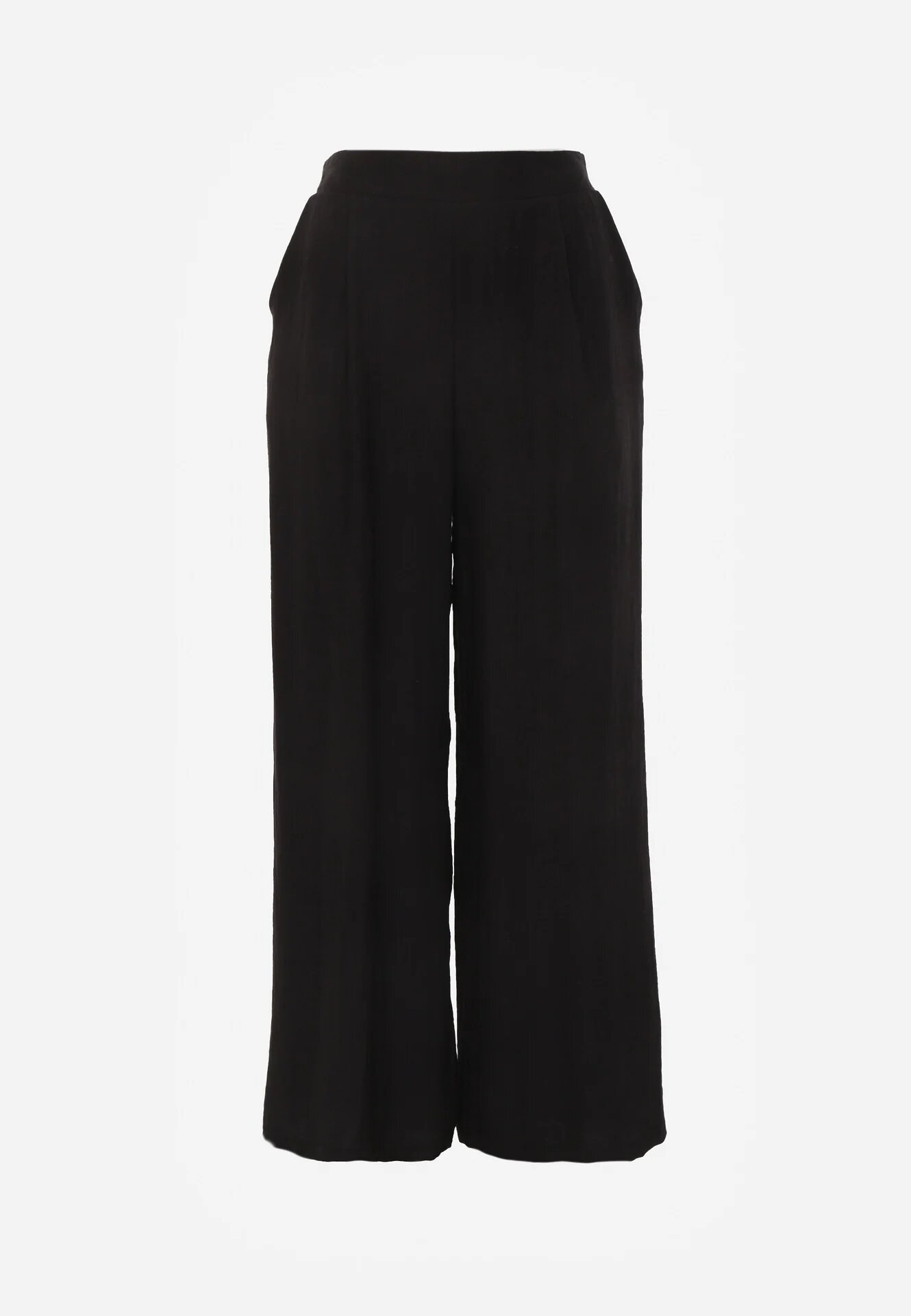 melya by melody Pantaloni largi Casual High Waist din țesătură structurală Hyrarpia Negri