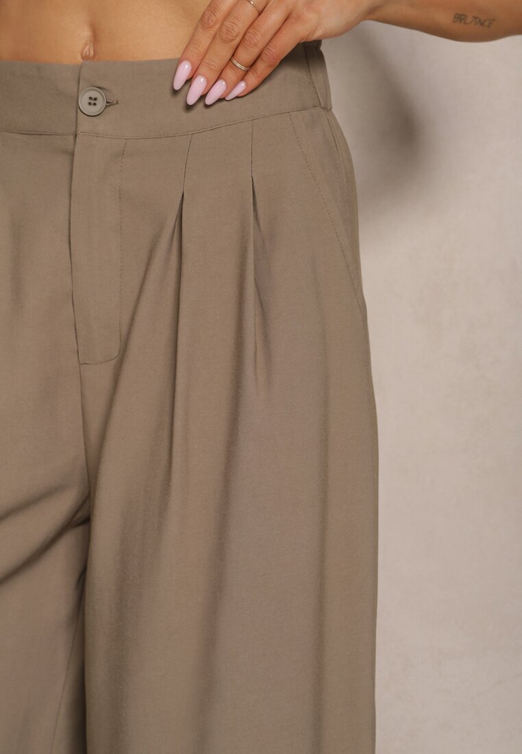 melya by melody Pantaloni Largi Verzi din Viscoză Mevilia