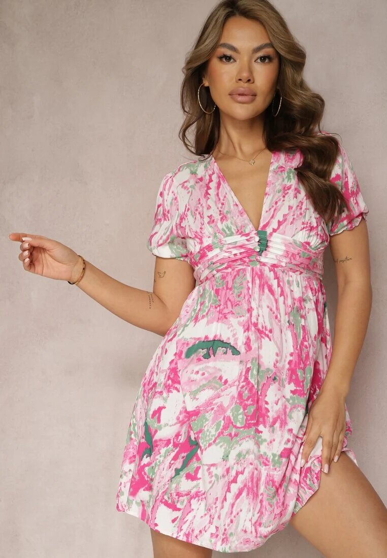 melya by melody Rochie Fucsia din Vâscoză cu Croială Evazată cu Talie Empire Nellama