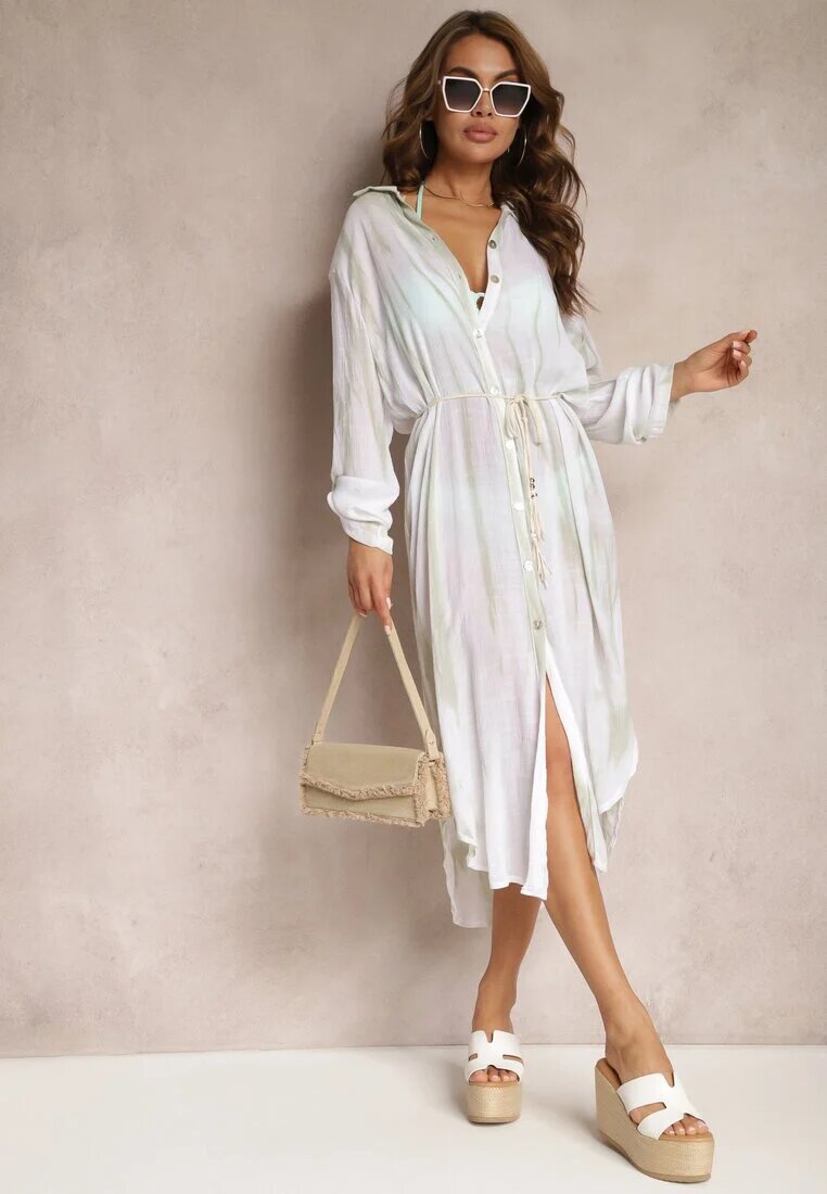 melya by melody Rochie Verde deschis Supradimensionată în stil cămașă Werosa
