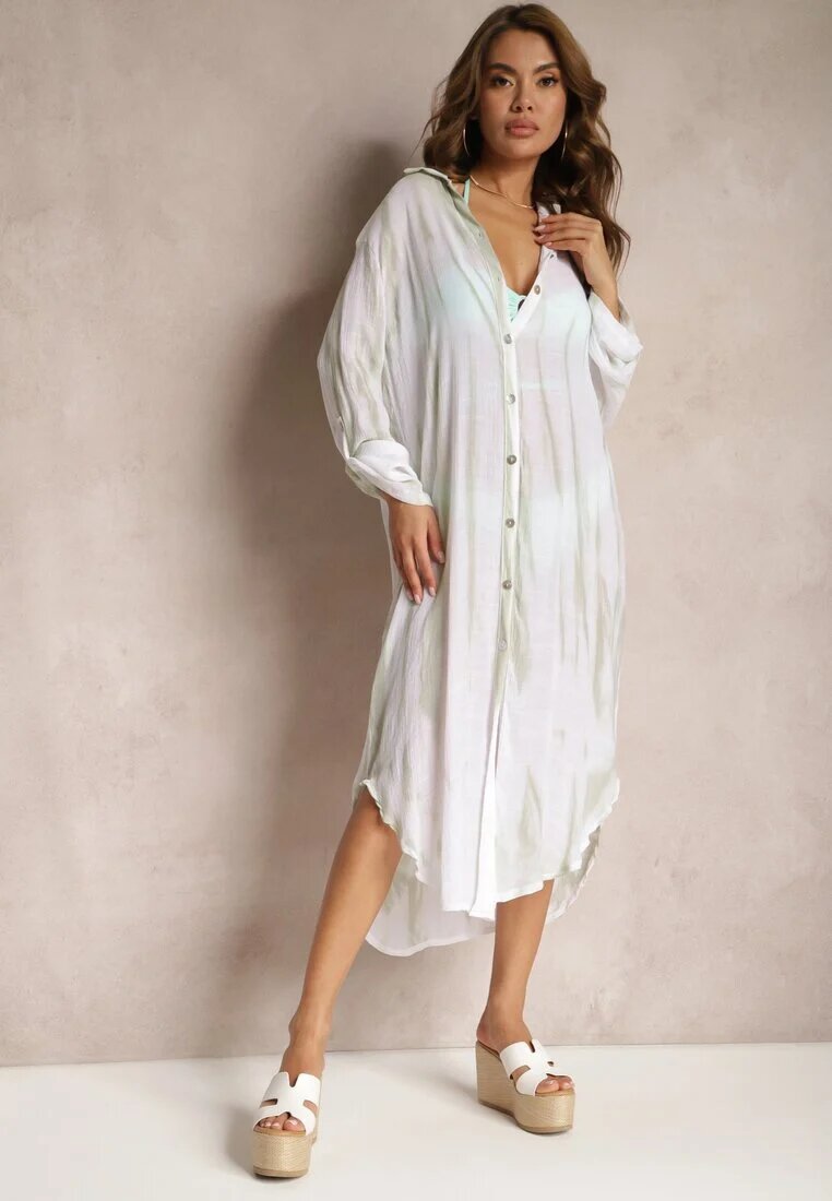 melya by melody Rochie Verde deschis Supradimensionată în stil cămașă Werosa