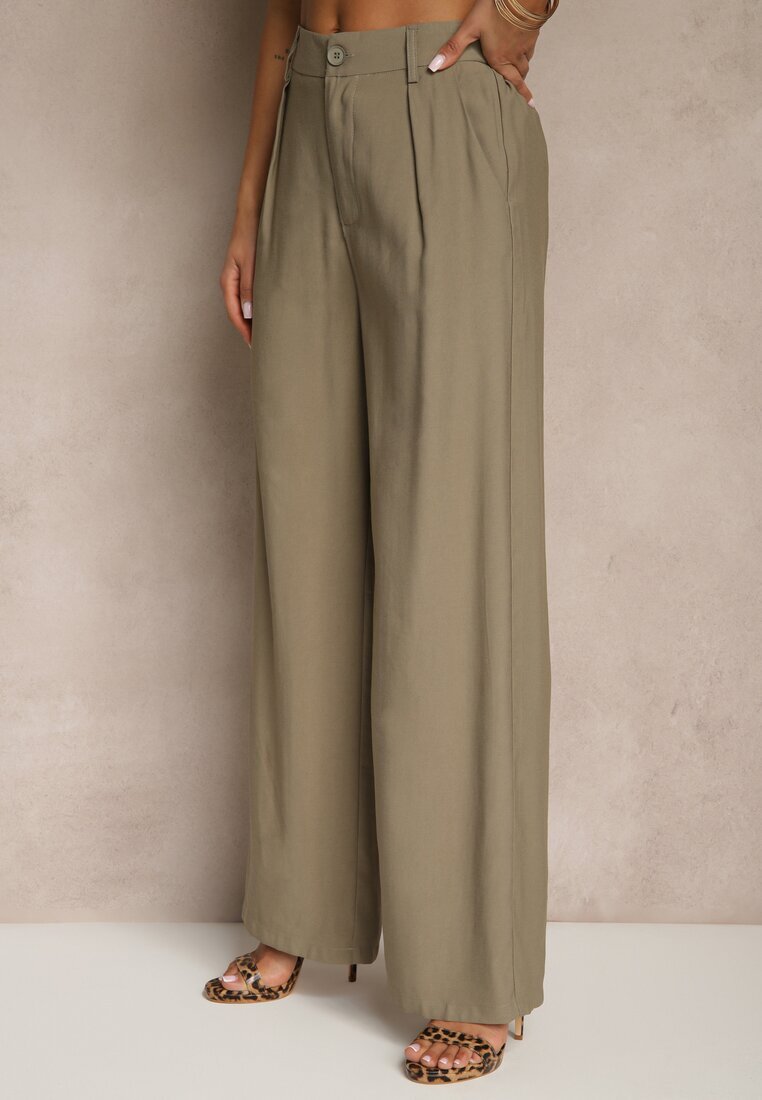 melya by melody Set din viscoză verde cu croială de costum vestă și pantaloni Soreya
