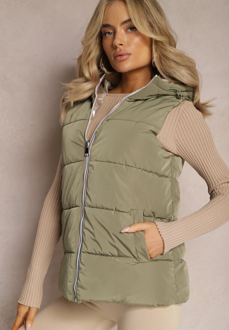 melya by melody Vestă Matlasată Verde Reversibilă Erinea