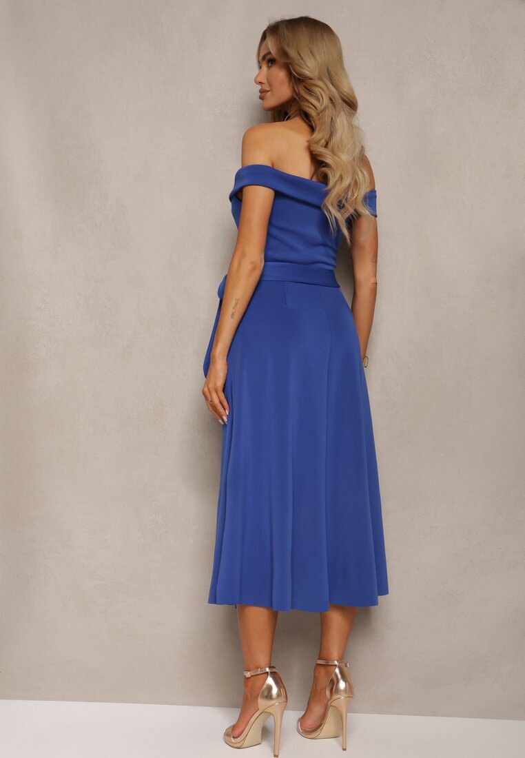 messaya Rochie Bleumarin de seară spaniolească cu cordon din material textil Yellia