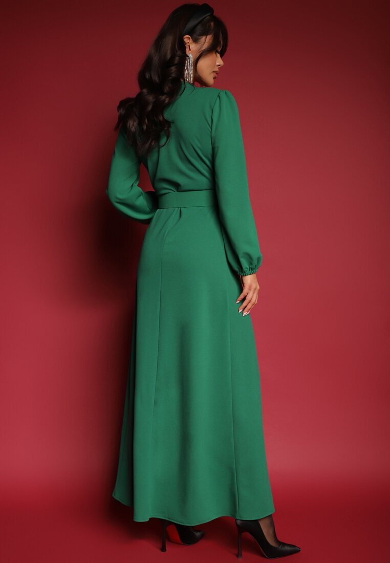 messaya Rochie Verde de Cocktail cu croi Cloș cu Curea Decorativă Feliera