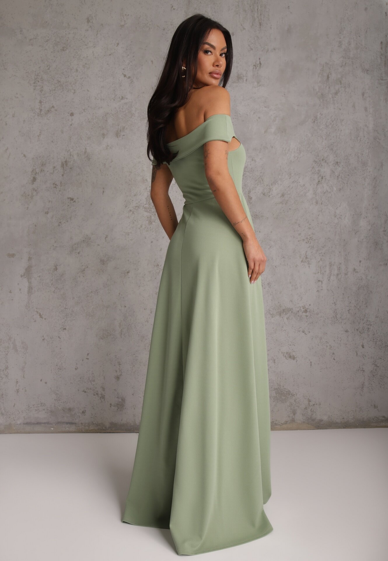 messaya Rochie Verde Deschis Elegantă Lungă Spania Cu despicătură la tiv Idelia