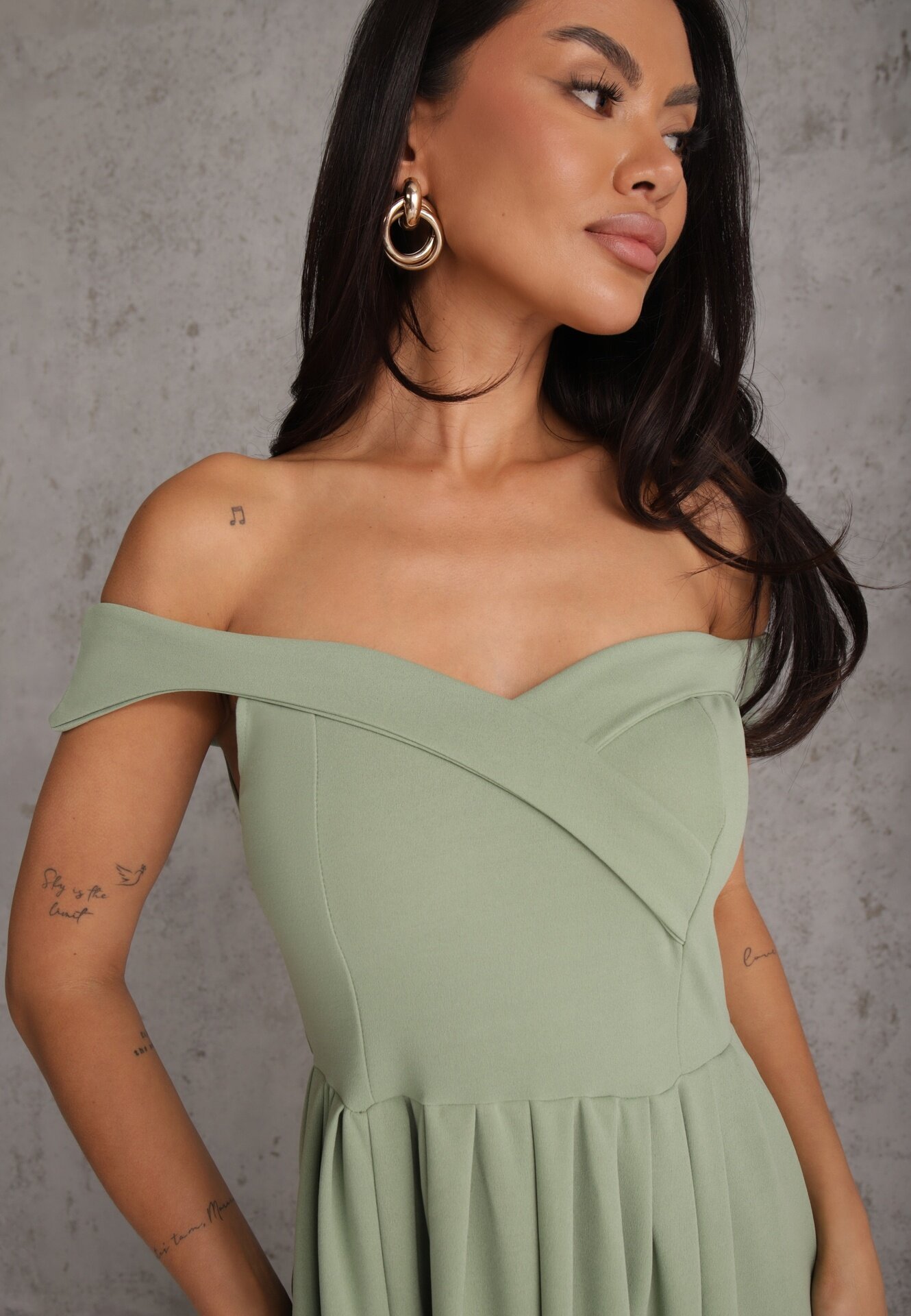 messaya Rochie Verde Deschis Elegantă Lungă Spania Cu despicătură la tiv Idelia