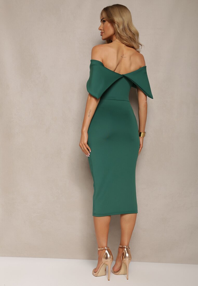 messaya Rochie Verde Elegantă de Cocktail cu umerii goi croială mulată Nuelia