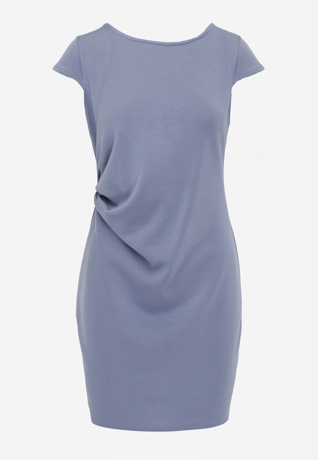 metro five Rochie bodycon minimalistă cu fronțuri și mânecă scurtă Diomilla Albastră