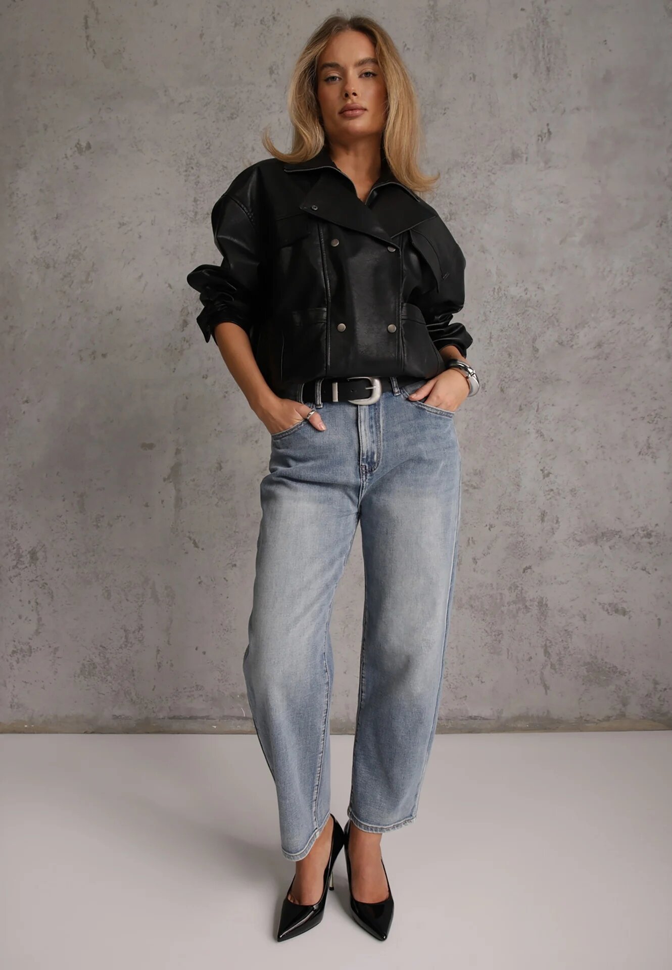 milas91 Blugi Albastre High Waist Mom Fit Zolseli