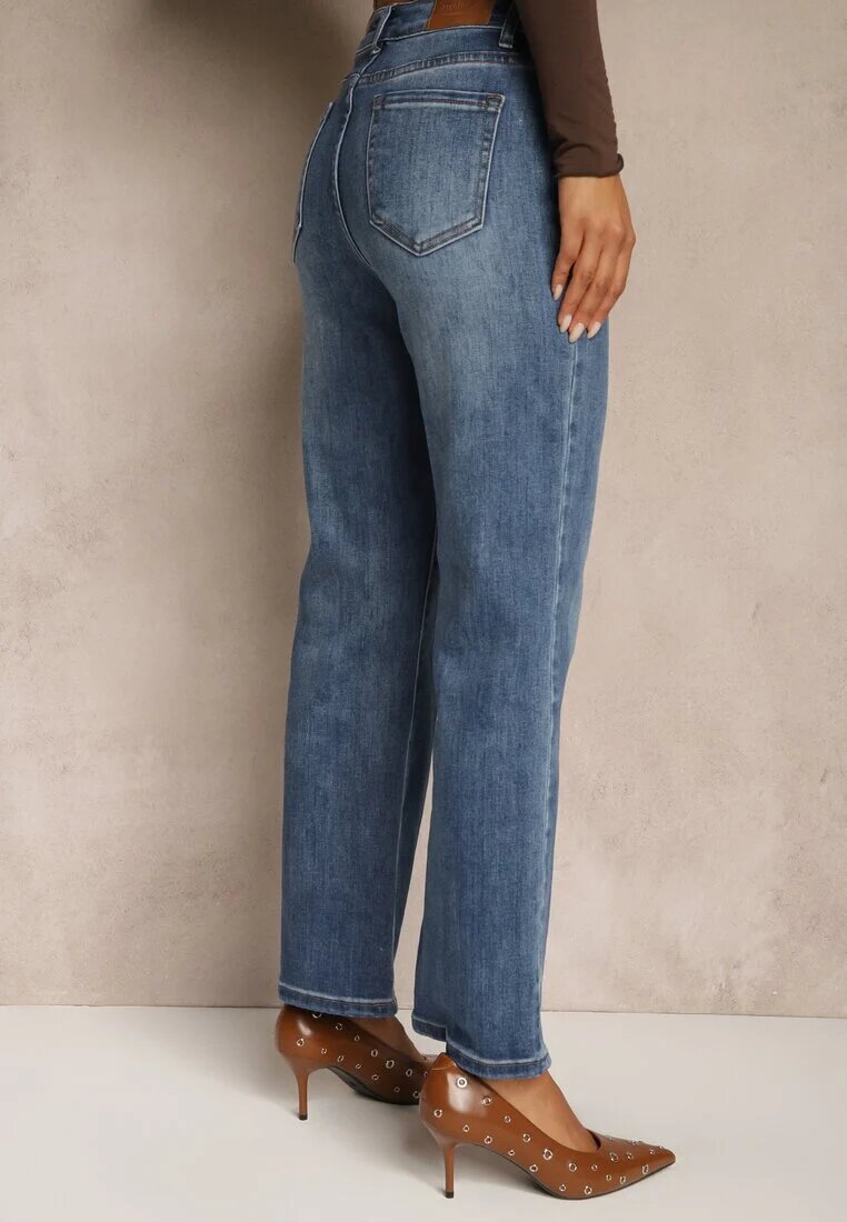milas91 Blugi Albaștri Drepți Regular Waist Fesalira