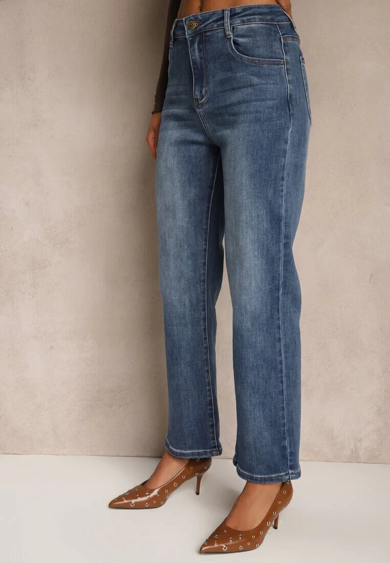 milas91 Blugi Albaștri Drepți Regular Waist Fesalira