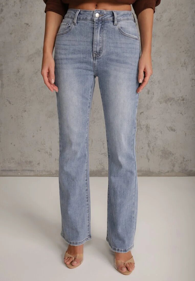 milas91 Blugi Albaștri evazați Bootcut High Waist cu Bumbac Urilyss