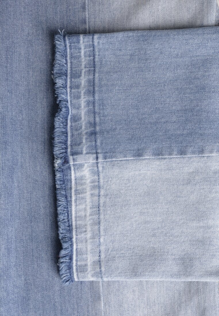 milas91 Blugi albaștri High Waist Wide Leg în Două Nuanțe de Denim Carilvienne