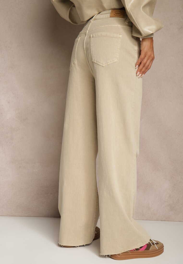 milas91 Blugi bej High Waist Wide Leg Meorise