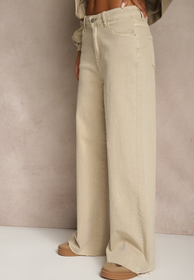 milas91 Blugi bej High Waist Wide Leg Meorise