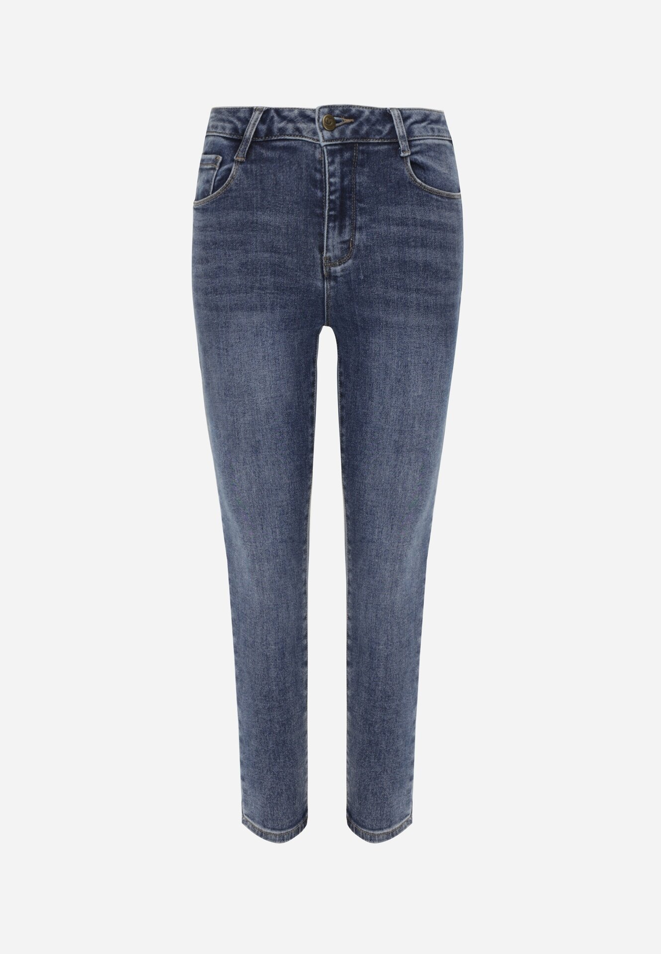 milas91 Blugi elastici din bumbac skinny cu efect de decolorare Ganra Albaștri