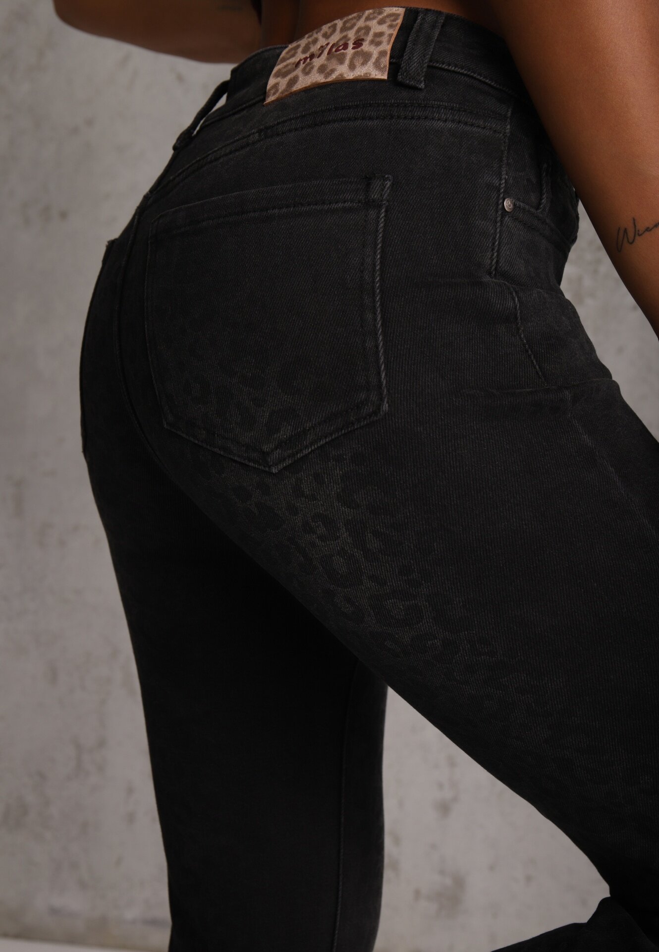 milas91 Blugi flare high waist cu conținut ridicat de bumbac Drienne Negri
