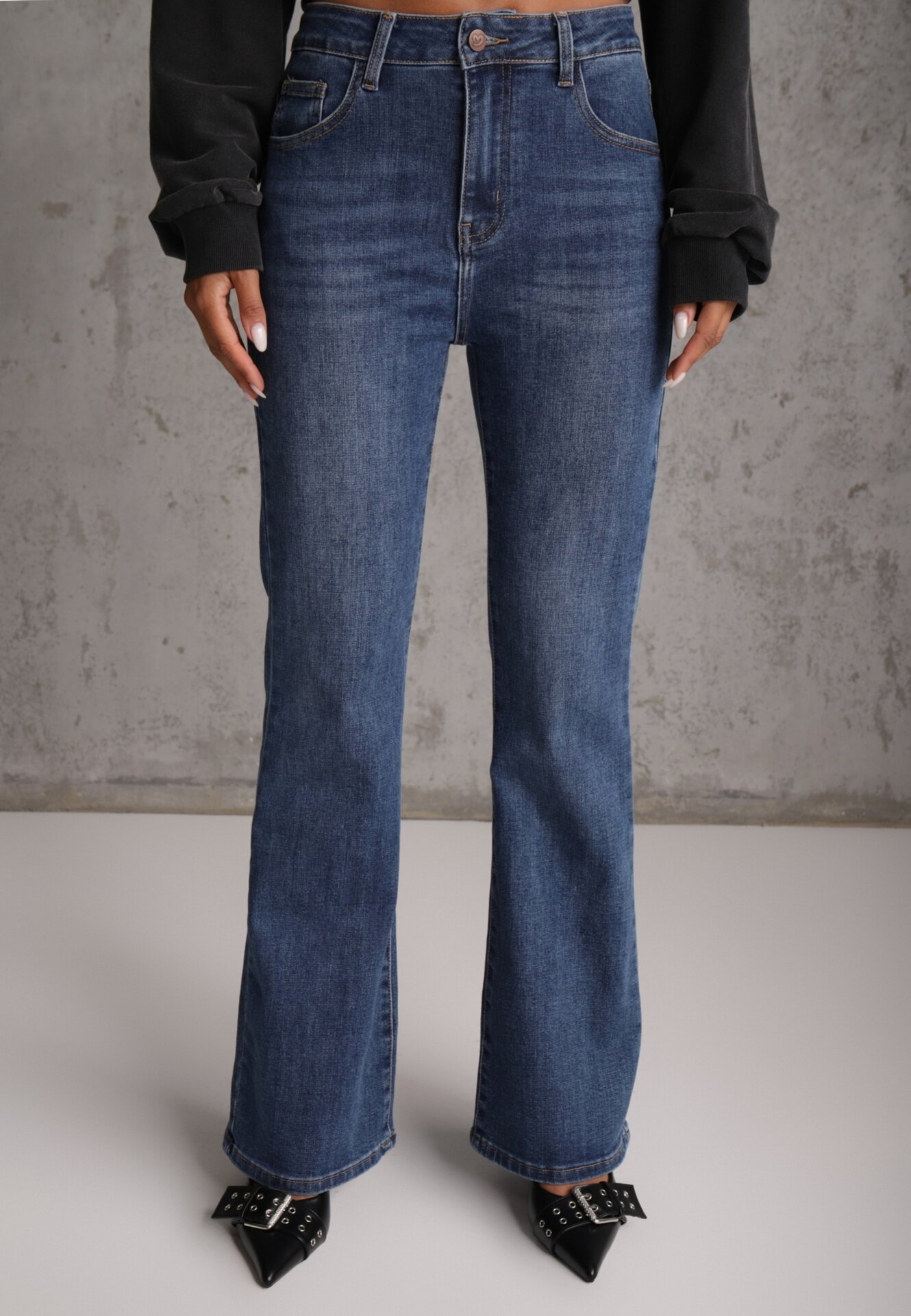 milas91 Blugi Flare High Waist din bumbac în stil clasic Ehea Albastru deschis