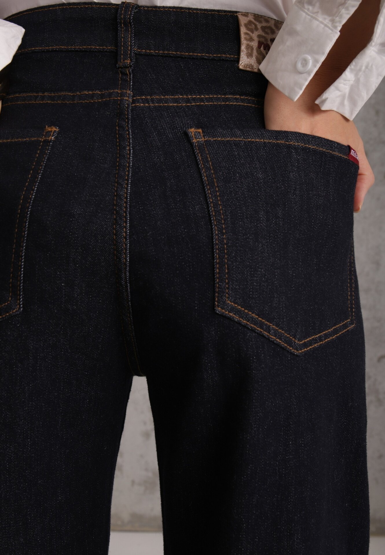 milas91 Blugi High Waist cu croială Mom Jeans din bumbac Cirette Bleumarin