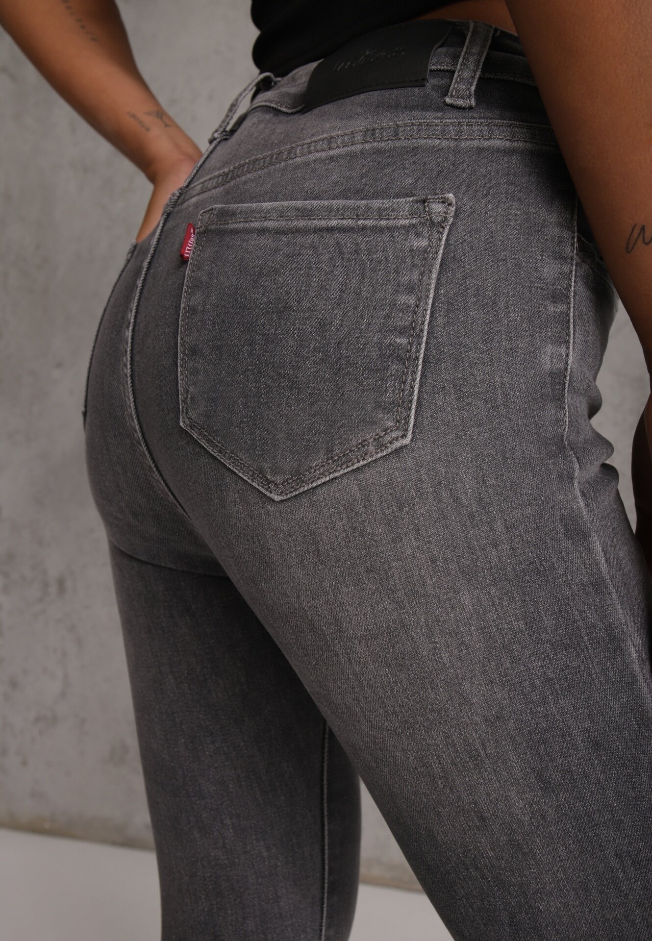 milas91 Blugi modelatori de tip Skinny cu bumbac Oneim Gri