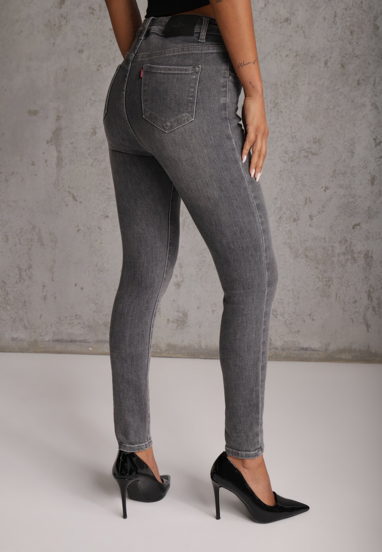 milas91 Blugi modelatori de tip Skinny cu bumbac Oneim Gri