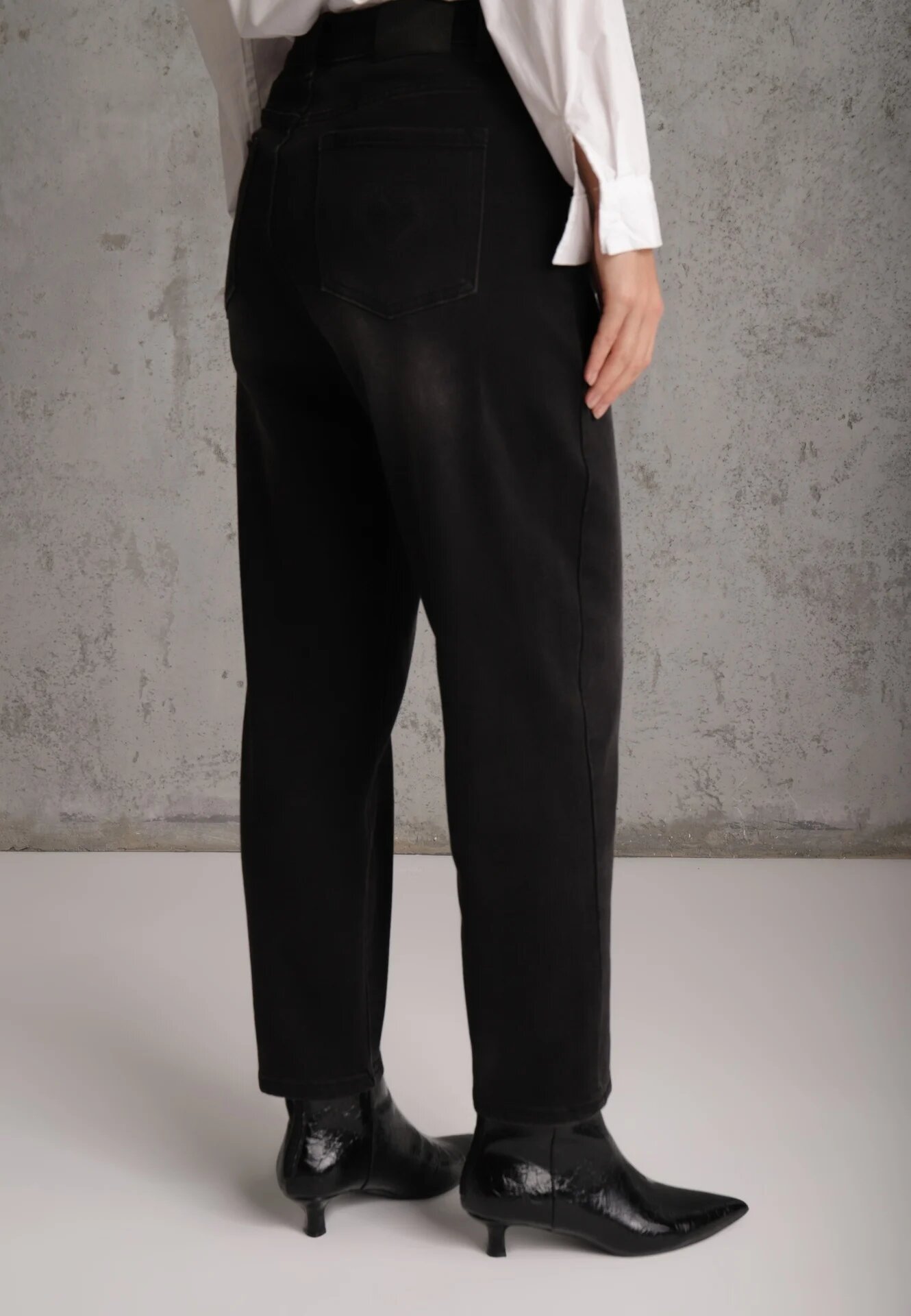 milas91 Blugi Mom Fit High Waist cu bumbac și amestec de viscoză decorate cu broderie Venea Gri închis