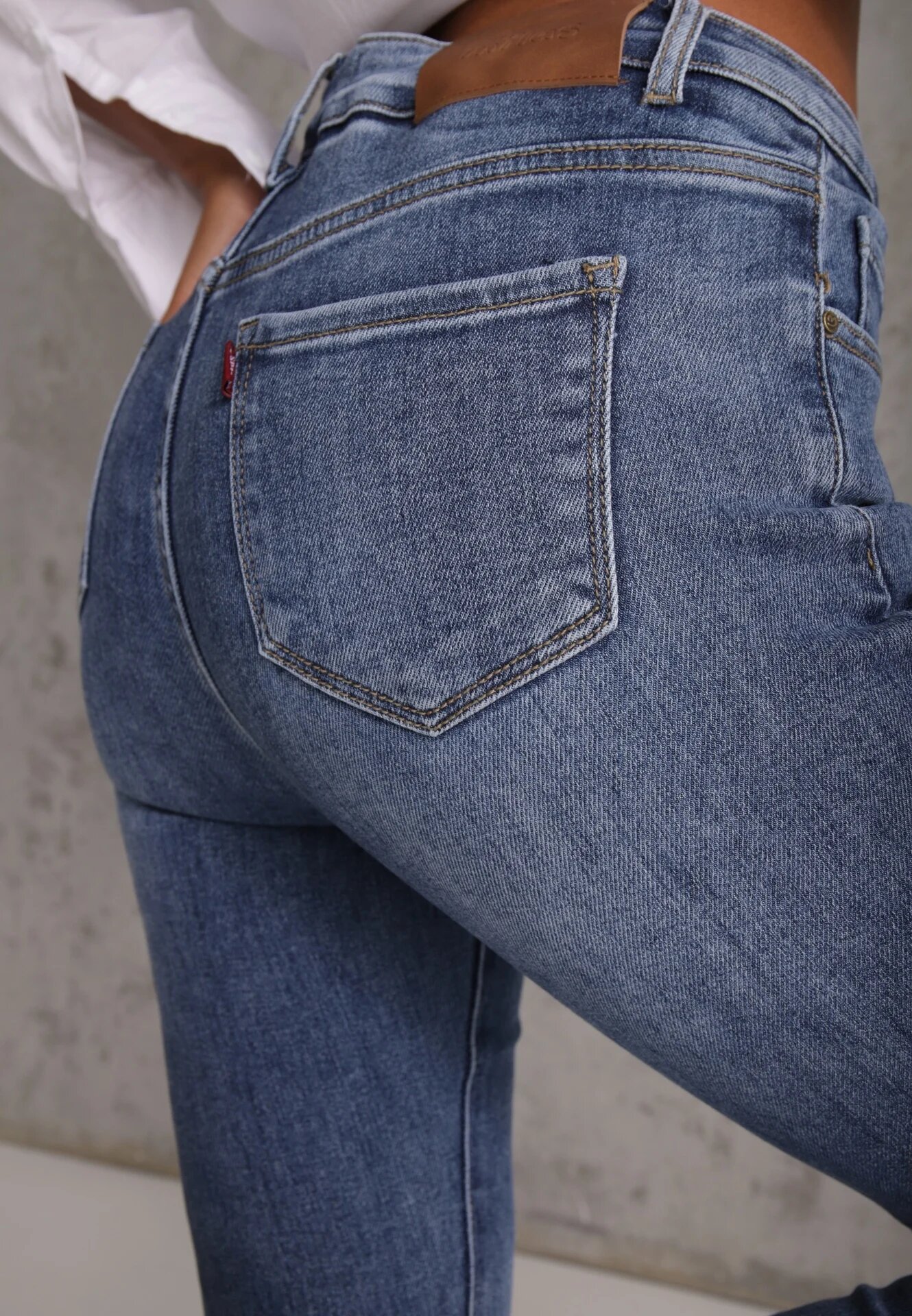 milas91 Blugi Skinny cu bumbac și elastic în talie Finonas Albaștri