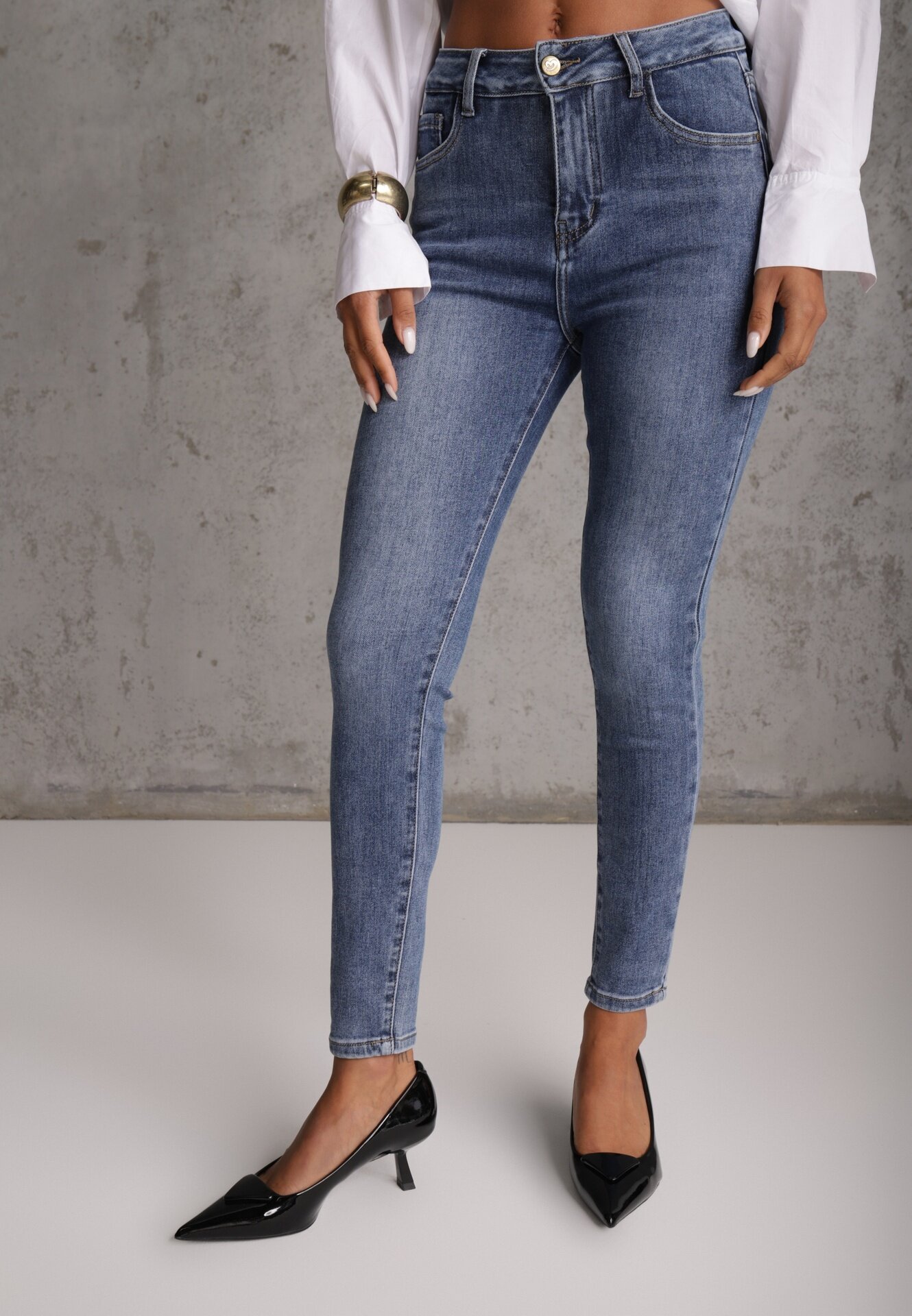 milas91 Blugi Skinny cu bumbac și elastic în talie Finonas Albaștri