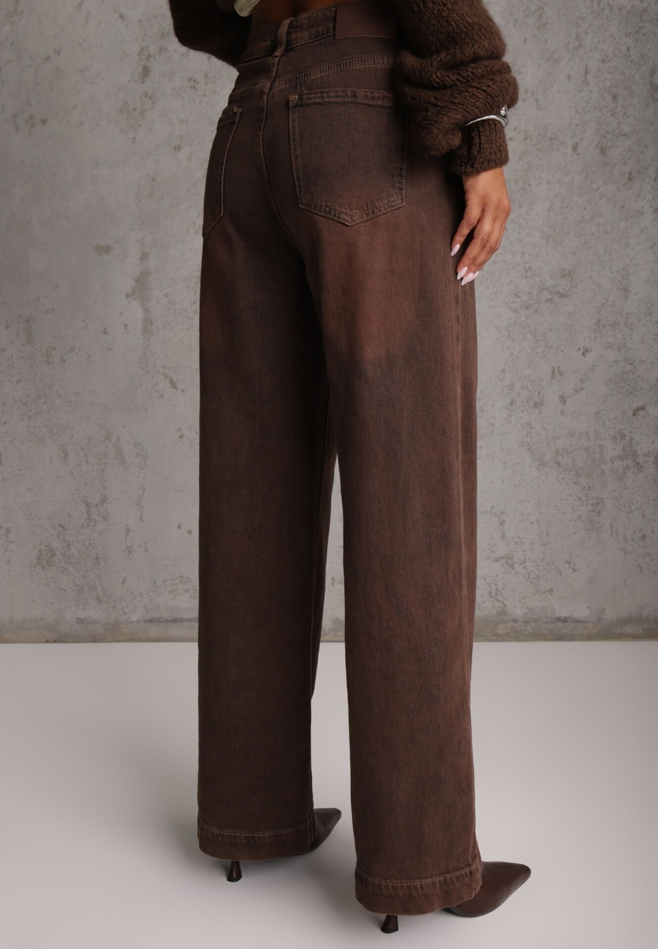 milas91 Blugi Straight Leg Standard Waist din bumbac cu șnur reglabil în talie Rukmini Maro