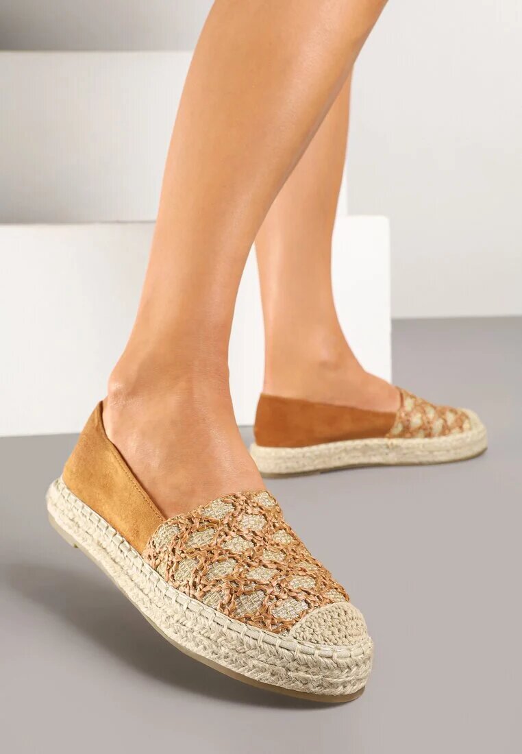 milas91 Espadrile Maro deschis Decorate cu Împletituri și Motiv geometric Sdivoria