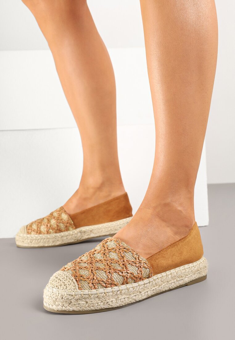 milas91 Espadrile Maro deschis Decorate cu Împletituri și Motiv geometric Sdivoria