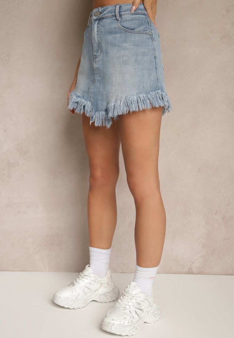 milas91 Fustă-Pantaloni scurți Albastru Din denim Cu rupturi Galirela