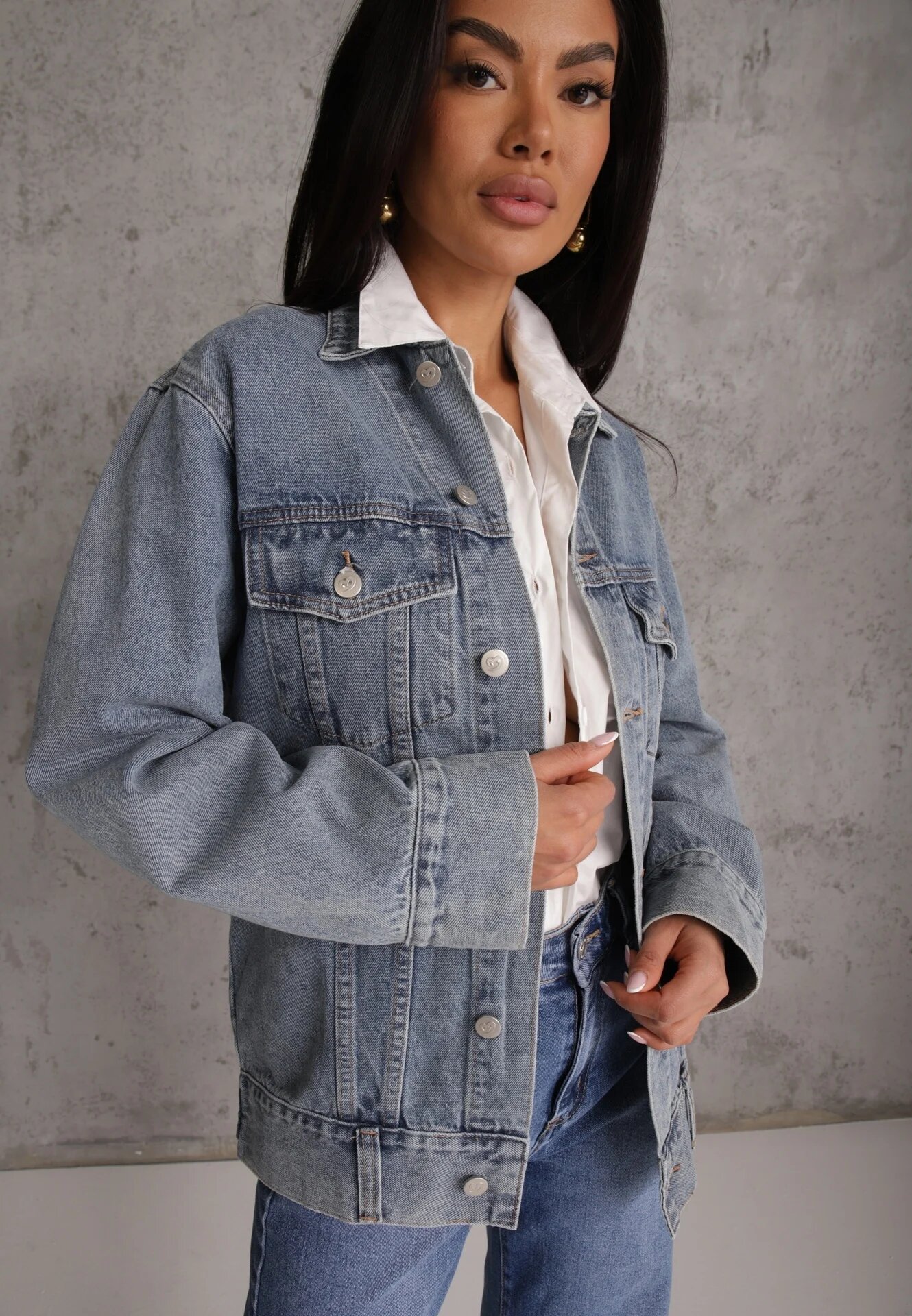 milas91 Jachetă de blugi Albastră cu croială casual Belissen