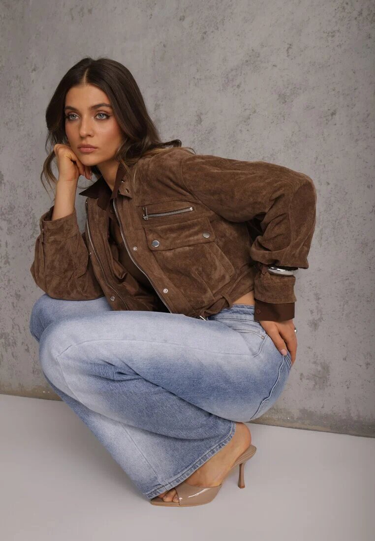milas91 Jeans Albaștri High Waist Balloon din Bumbac cu Închidere Asimetrică Myrea
