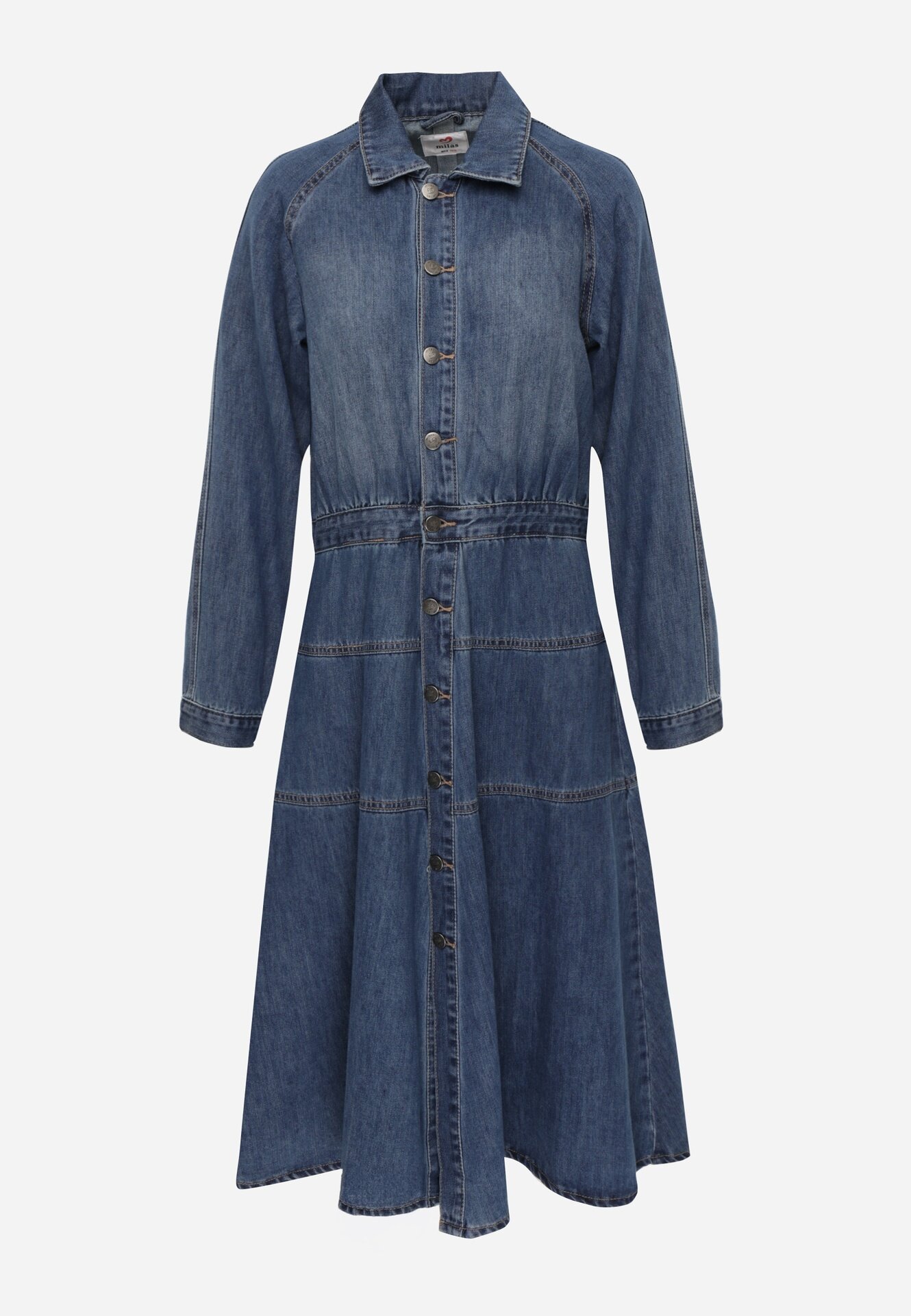 milas91 Rochie de blugi ajustată cu bumbac pe nasturi Aresine Albastră