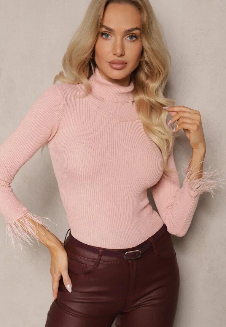 miss poem Maletă Roz deschis din Material reiat cu Viscoză Decorată cu Aplicații din Pene Ittania