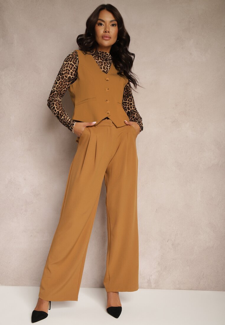 miss poem Pantaloni Maro croială de costum cu gaici la brâu și buzunare oblice Martoria