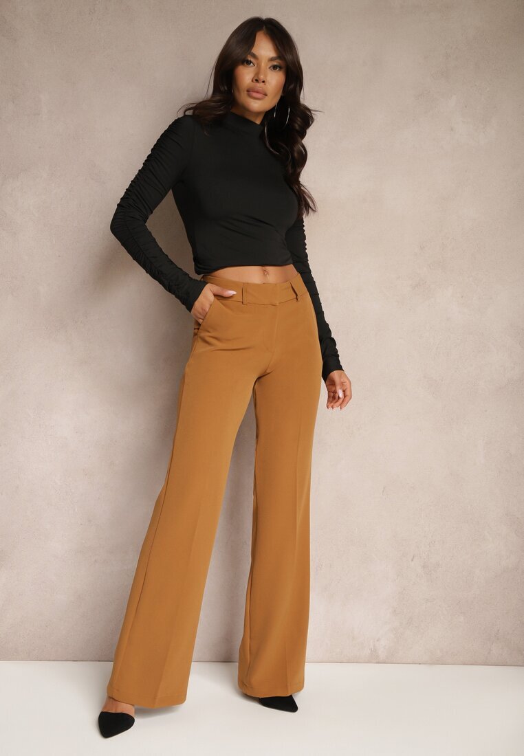 miss poem Pantaloni Maro Elegante De Costum Croi Larg Cu Buzunare Zinolana